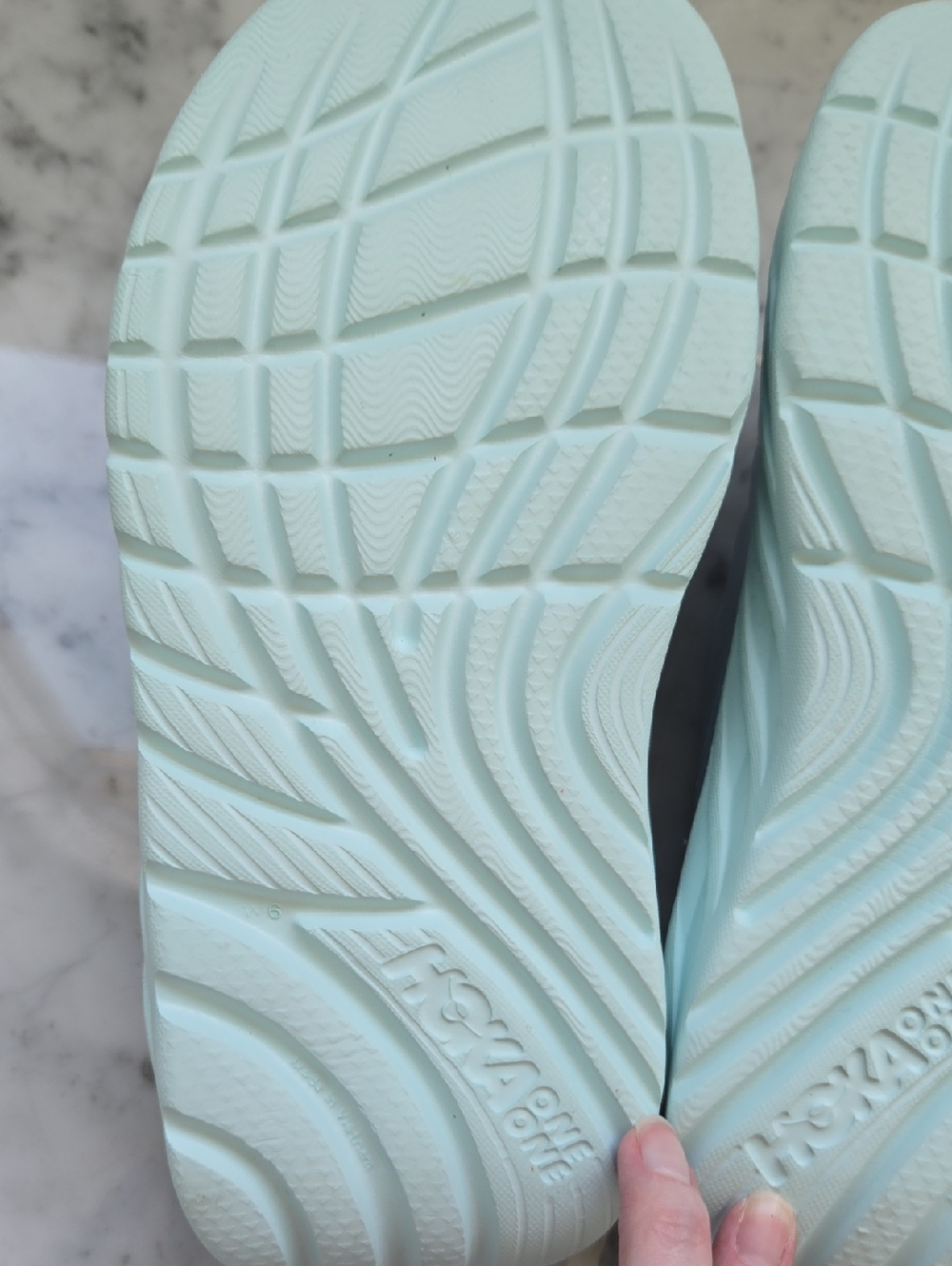 Hoka One One Sky Blue Cushioned Slide Sandals - Picture 5 of 6